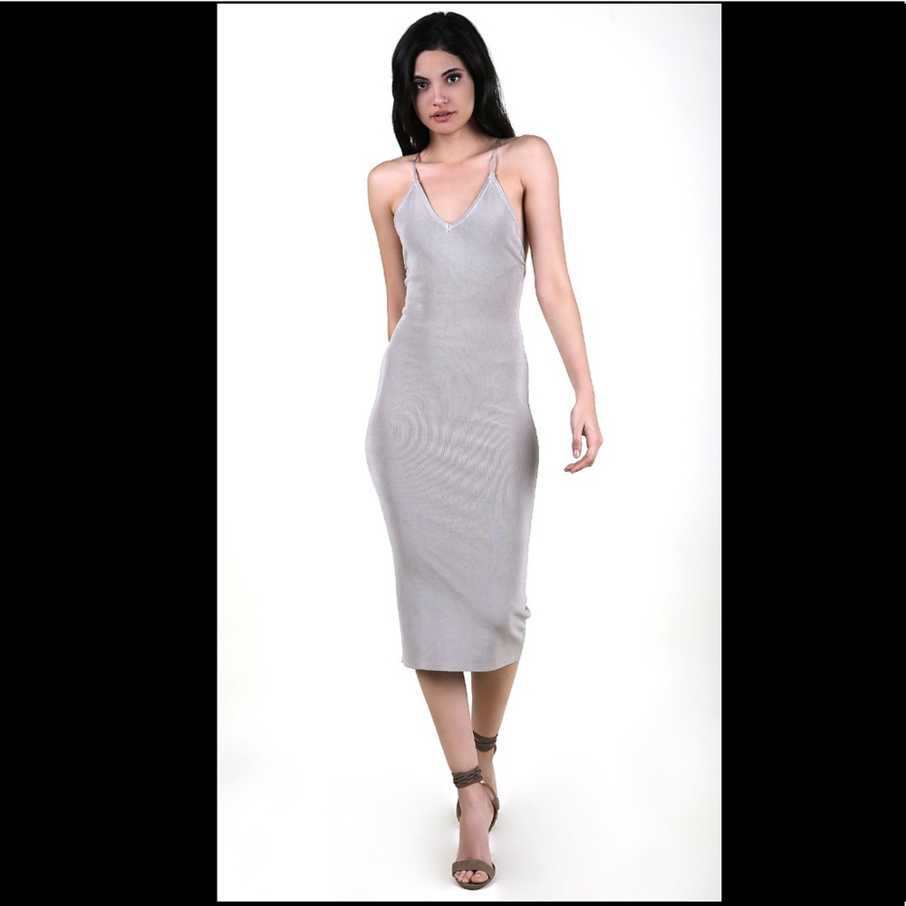 ANGL DRESS X- Back Knit V- Neck Pencil